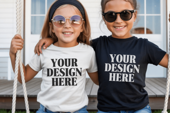 Download Bella Canvas 3001Y Sibling Kids Mockup 1 - Canvas Collection