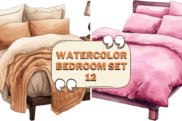 Download Watercolor Bedroom Furniture Clipart 12 - Bedroom furniture Collection