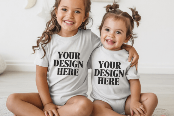 Download Bella Canvas 3001Y Sibling Kids Mockup - Canvas Collection