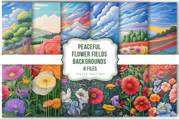 Download Peaceful Flower Fields Backgrounds Pack - Fields Collection