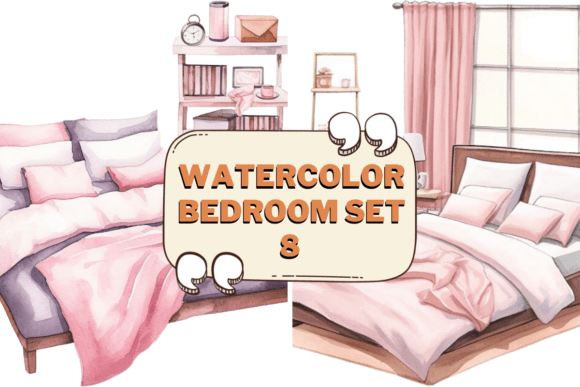Download Watercolor Bedroom Furniture Clipart 08 - Bedroom furniture Collection