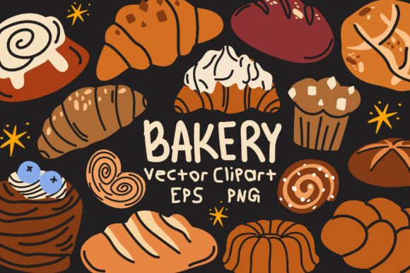 Download Cartoon Bakery Clipart Vector Set - Premium Bundle