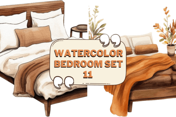 Download Watercolor Bedroom Furniture Clipart 11 - Bedroom furniture Collection