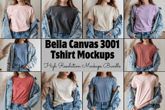 Download Bella Canvas 3001 Tshirt Mockups Bundle - Canvas Collection