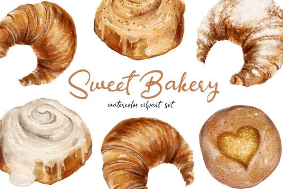 Download Hand-drawn Sweet Bakery Clipart Set - Bakery clipart Collection