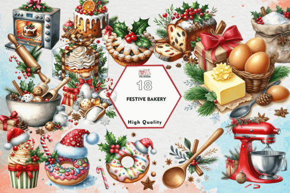 Download Festive Bakery Clipart PNG - Bakery clipart Collection
