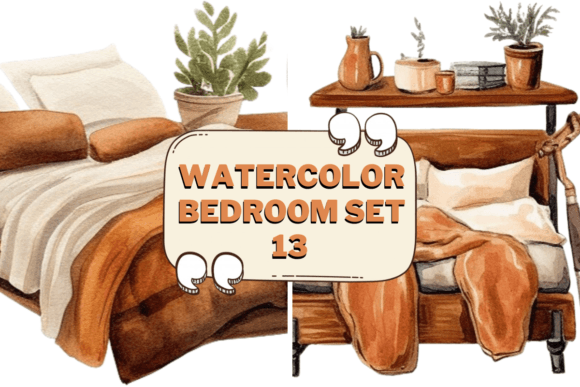 Download Watercolor Bedroom Furniture Clipart 13 - Bedroom furniture Collection